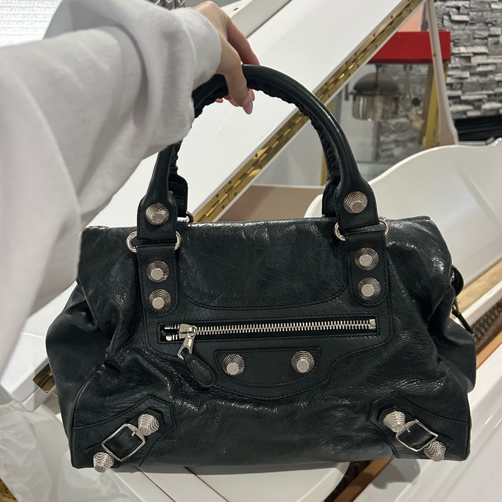 Balenciaga Black Women’s Leather Satchel Handbag
